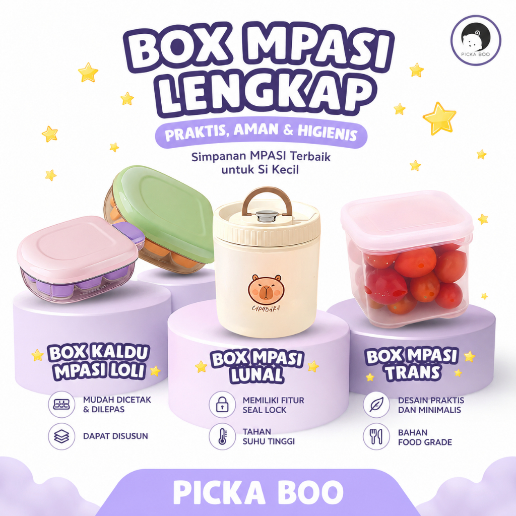 Jual PICKA BOO - Kotak MPASI Wadah Mpasi dan Snack Bayi Food Grade ...