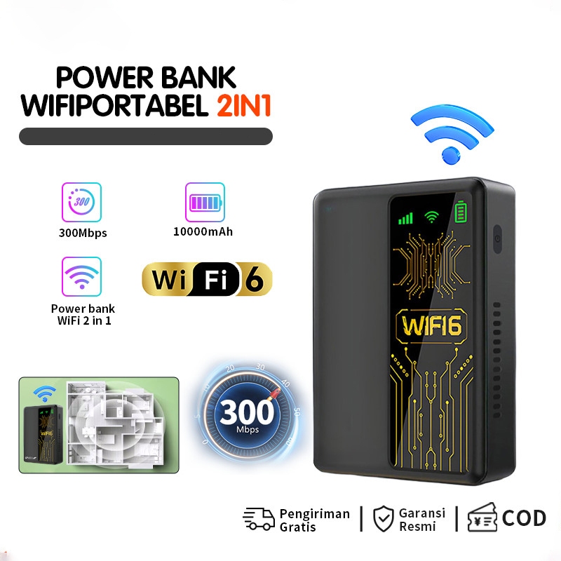 Modem WiFi 2 in1 Power Bank Router LTE Portabel Nirkabel 4G Mobile Broadband Isi Daya Perangkat Seluler Kapan Saja/WiFi Wireless Router