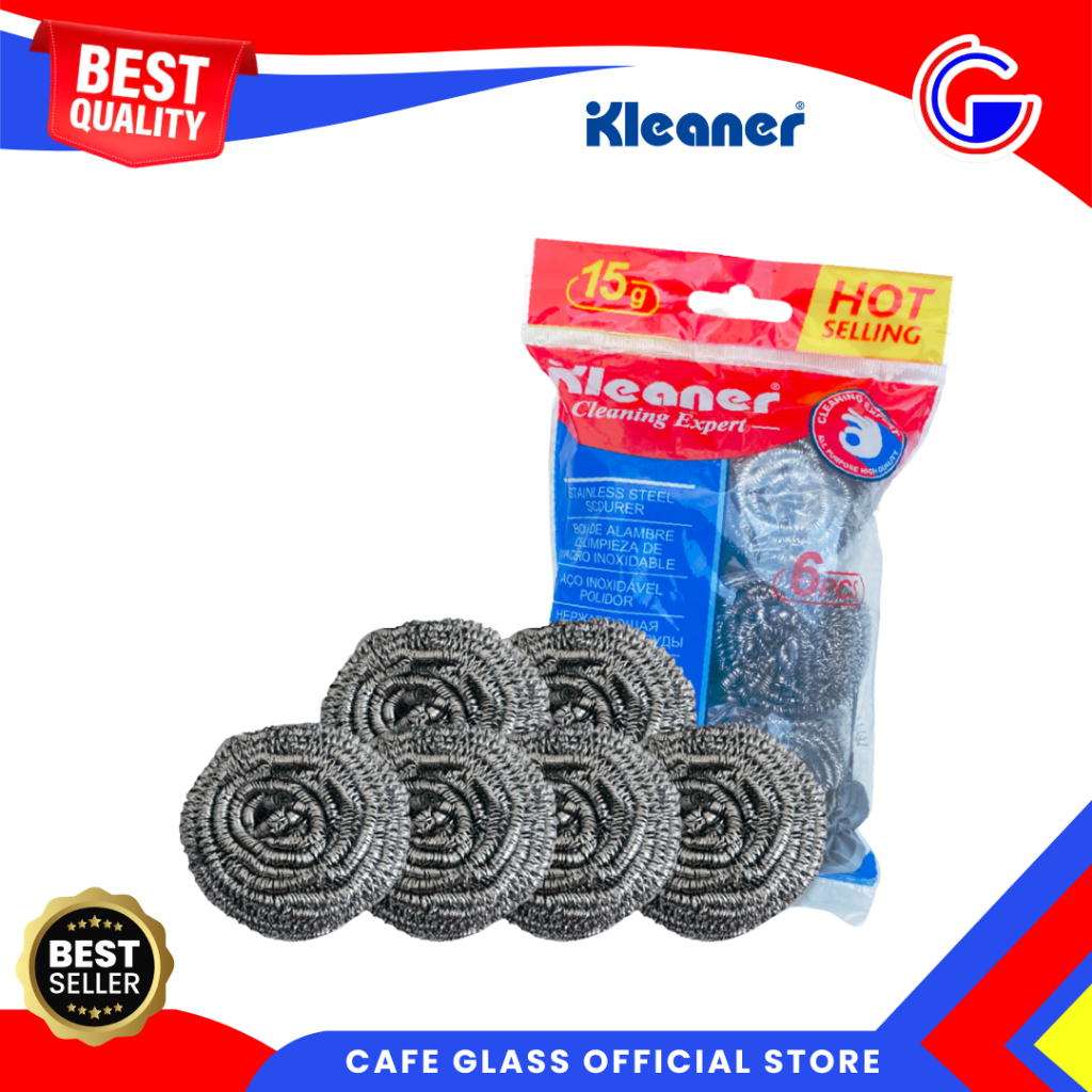Sabut Stainless Kleaner isi 6pcs | Spons Kawat Cuci Piring Anti Karat | Sabut Baja Pembersih Dapur