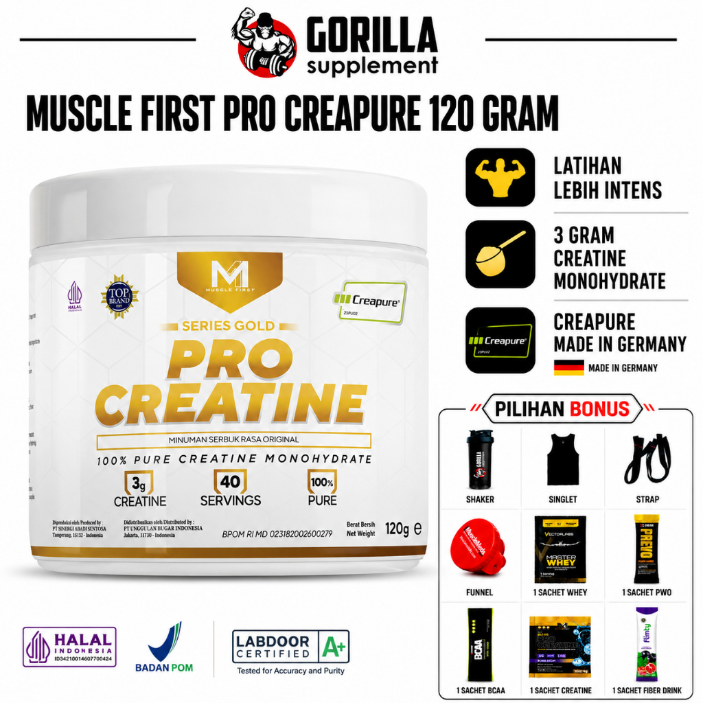 Jual MUSCLE FIRST Pro Creatine CREAPURE 120 Gram 40 Serving / Saji ...