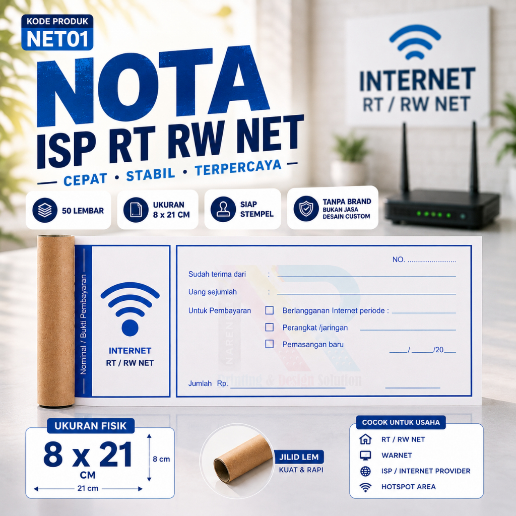 Jual Nota RT RW Net Siap Pakai | Kwitansi Iuran WiFi | Bon Tagihan ...