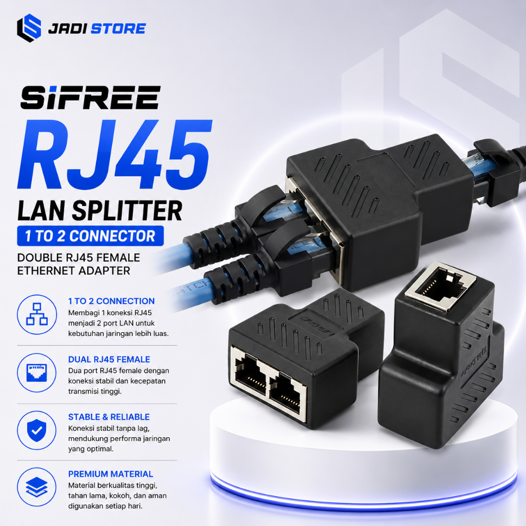 Jual SIFREE RJ45 LAN Ethernet Network Connector Splitter 1 to 2 DN0190 ...