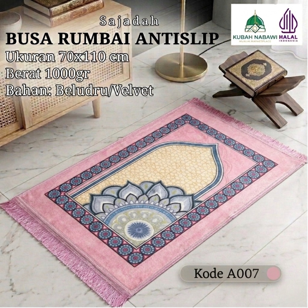 Sajadah Busa Foam Pink Series 70x110 Cm | Sajadah AntiSlip Jumbo Tebal Empuk Embos Premium Aesthetic