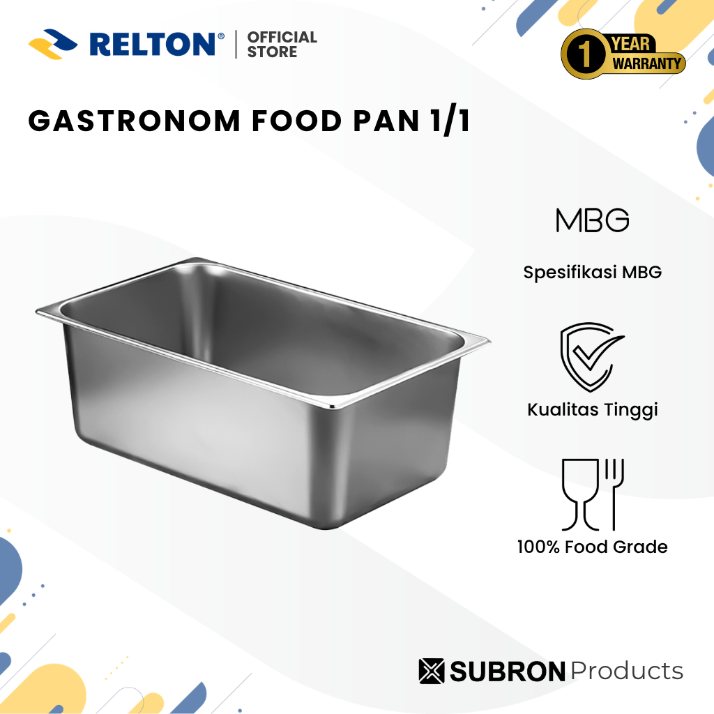 Jual SUBRON Food Pan 1/1 Gastronom Food Pan Kedalaman 6cm 10cm 15cm ...