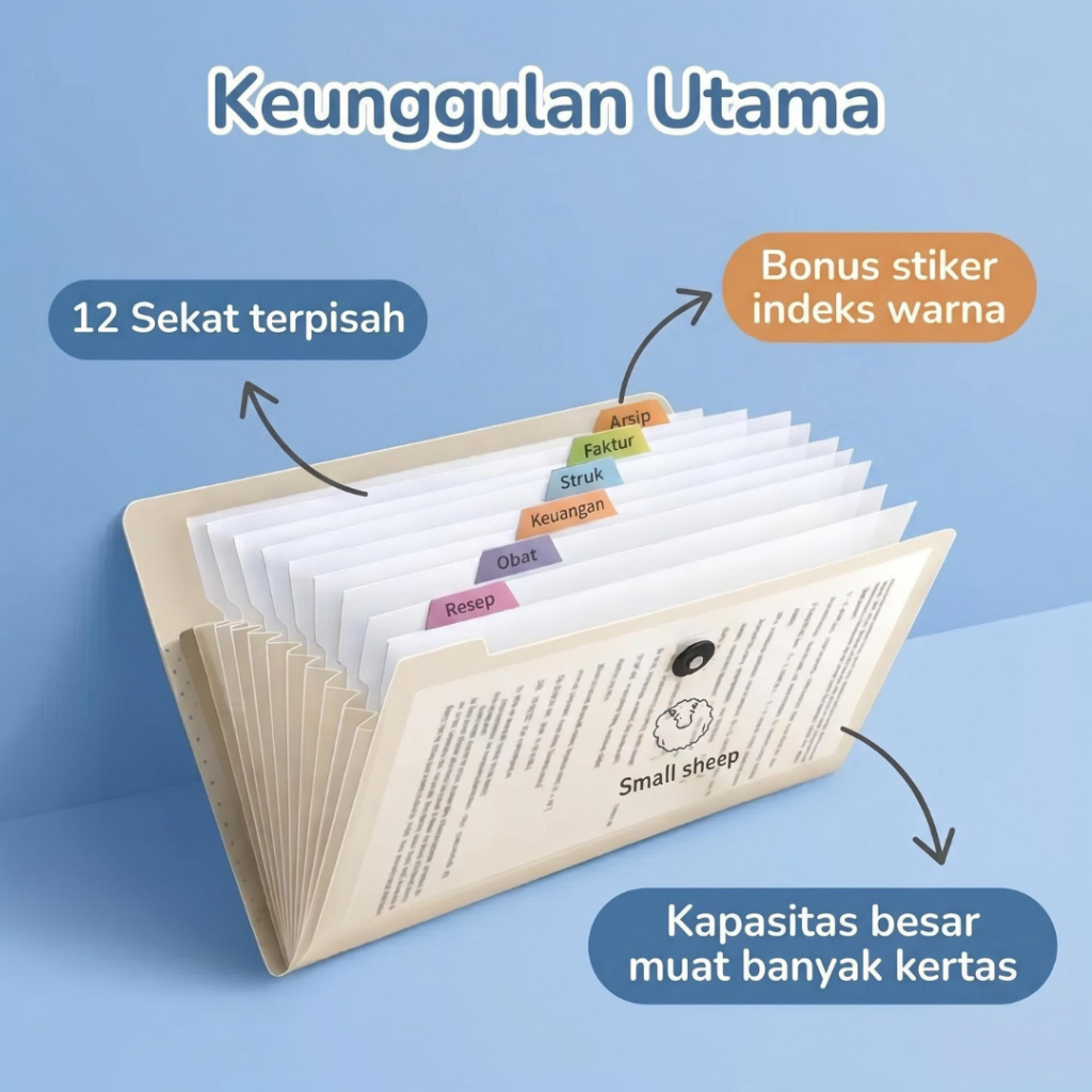 Jual Map Dokumen Expanding File A4 12 Sekat | Folder Arsip Plastik ...