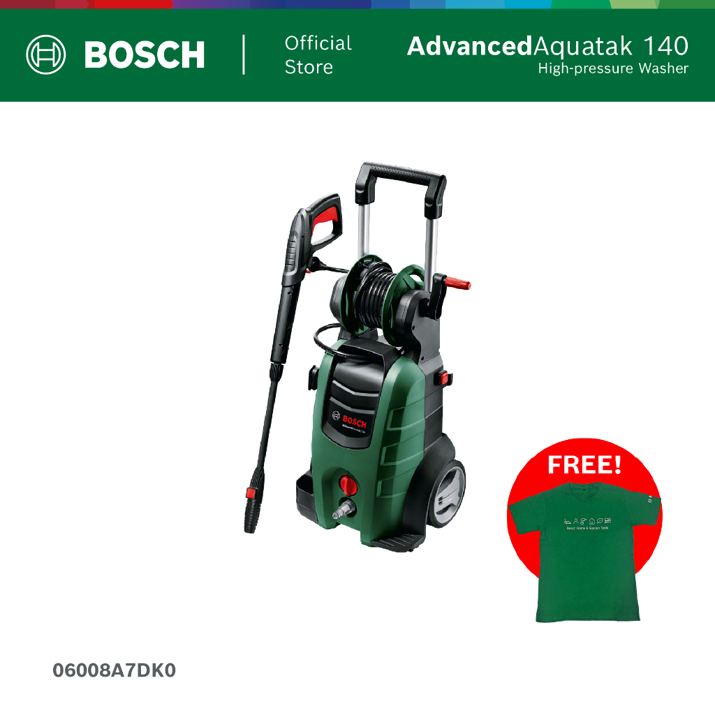 BOSCH DIY Alat Cuci Tekanan Tinggi Serbaguna 140 Bar - Advanced Aquatak 140 High Pressure Washer 2100W | Semprotan Air Motor Mobil Teras, Listrik - Garansi Resmi - 06008A7DK0