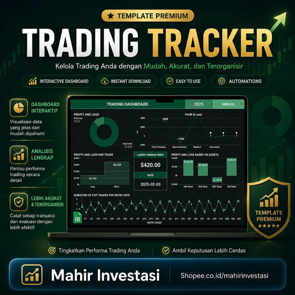 Jual TRADING TRACKER - Dark mode GoogIe sheets | 2026 Trading Dashboard ...