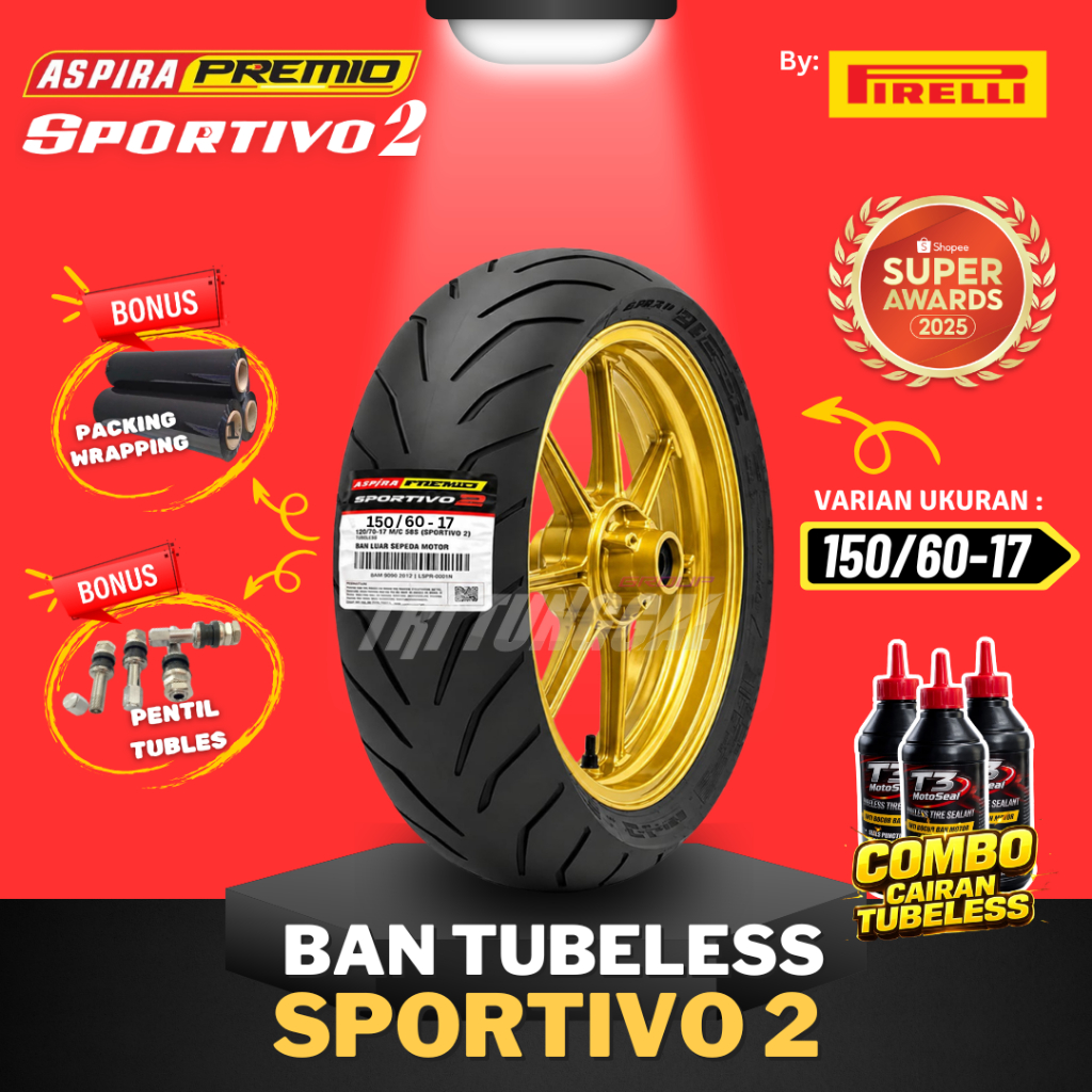 Jual [READY COD] BAN ASPIRA PREMIO SPORTIVO 2 ( 150/60-17 ) BAN ...