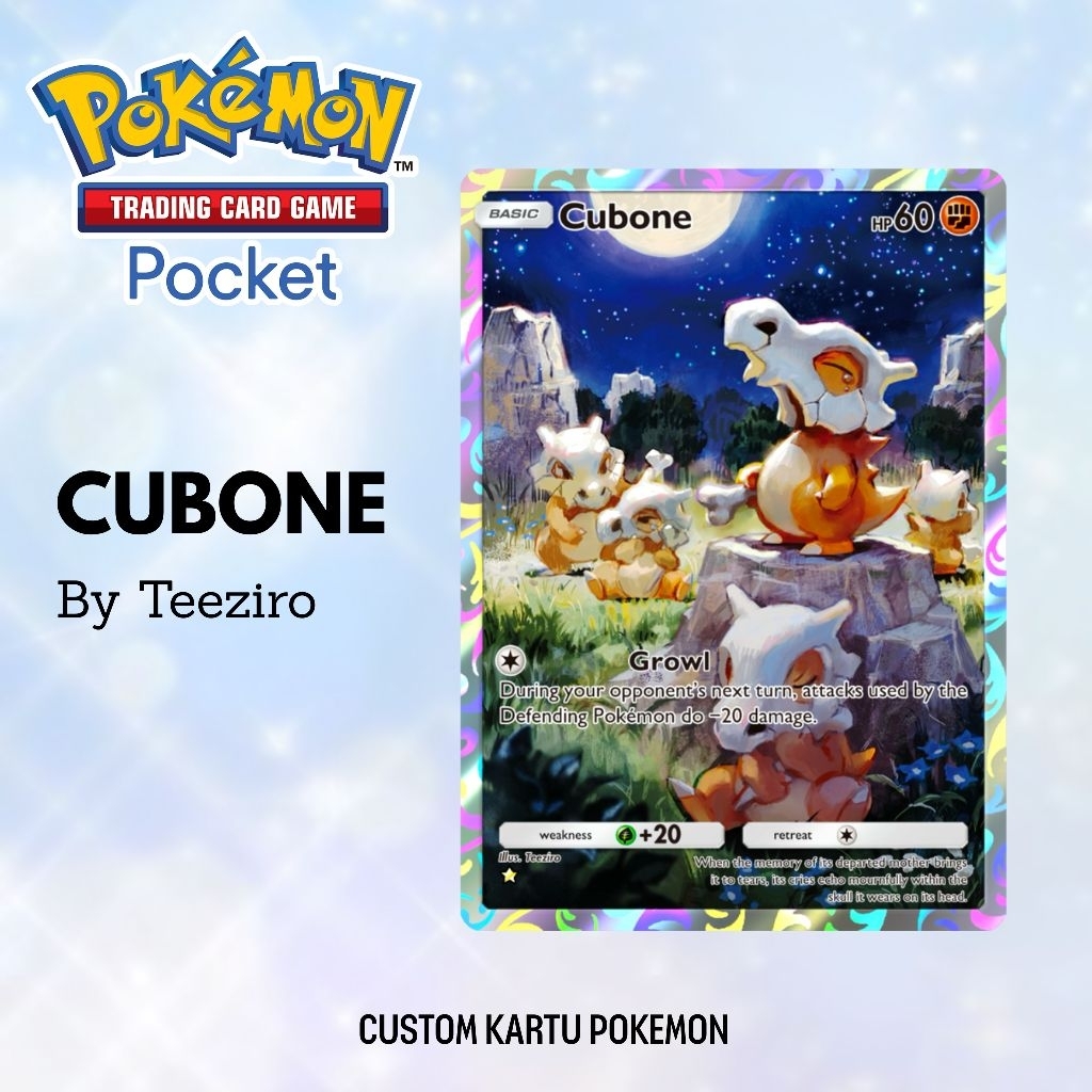 Jual Kartu Pokemon TCG Cubone AR | custom pokemon pocket card art rare ...