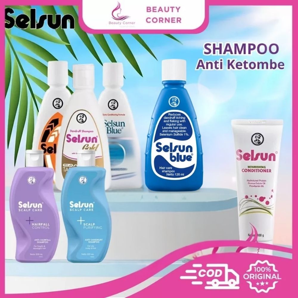 Selsun Shampoo Conditioner Series / Sampo Anti Ketombe Blue 5 Five Yellow Double Gold 7 Seven Herbal Flowers
