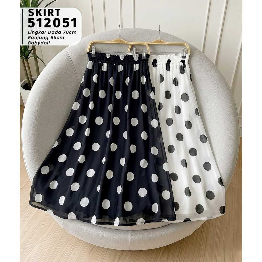 Jual ROK POLKADOT PREMIUMAN BUTIK EXTU ALL SIZE PJG 95CM | Shopee Indonesia