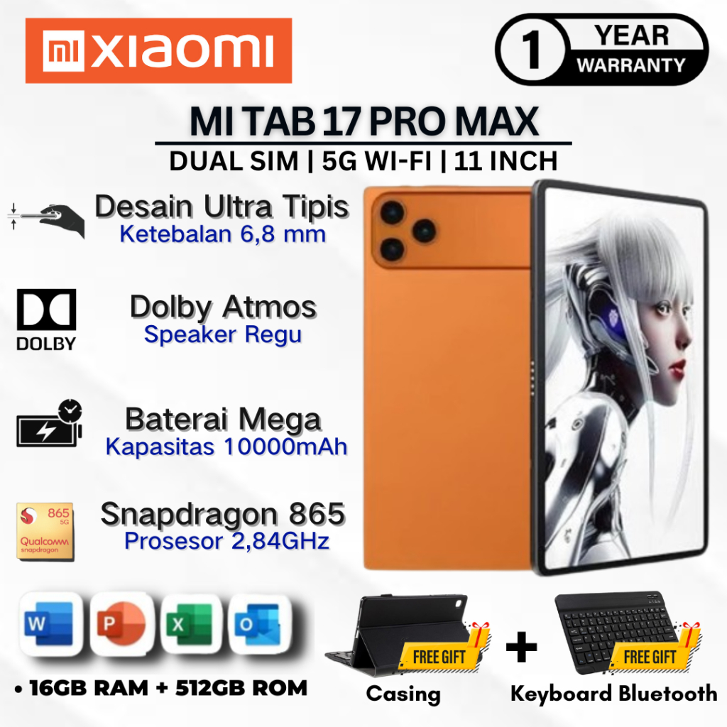 Jual Xiaomi Mi Tab 17 Pro Max Tablet Android 5G LTE Layar Besar ...