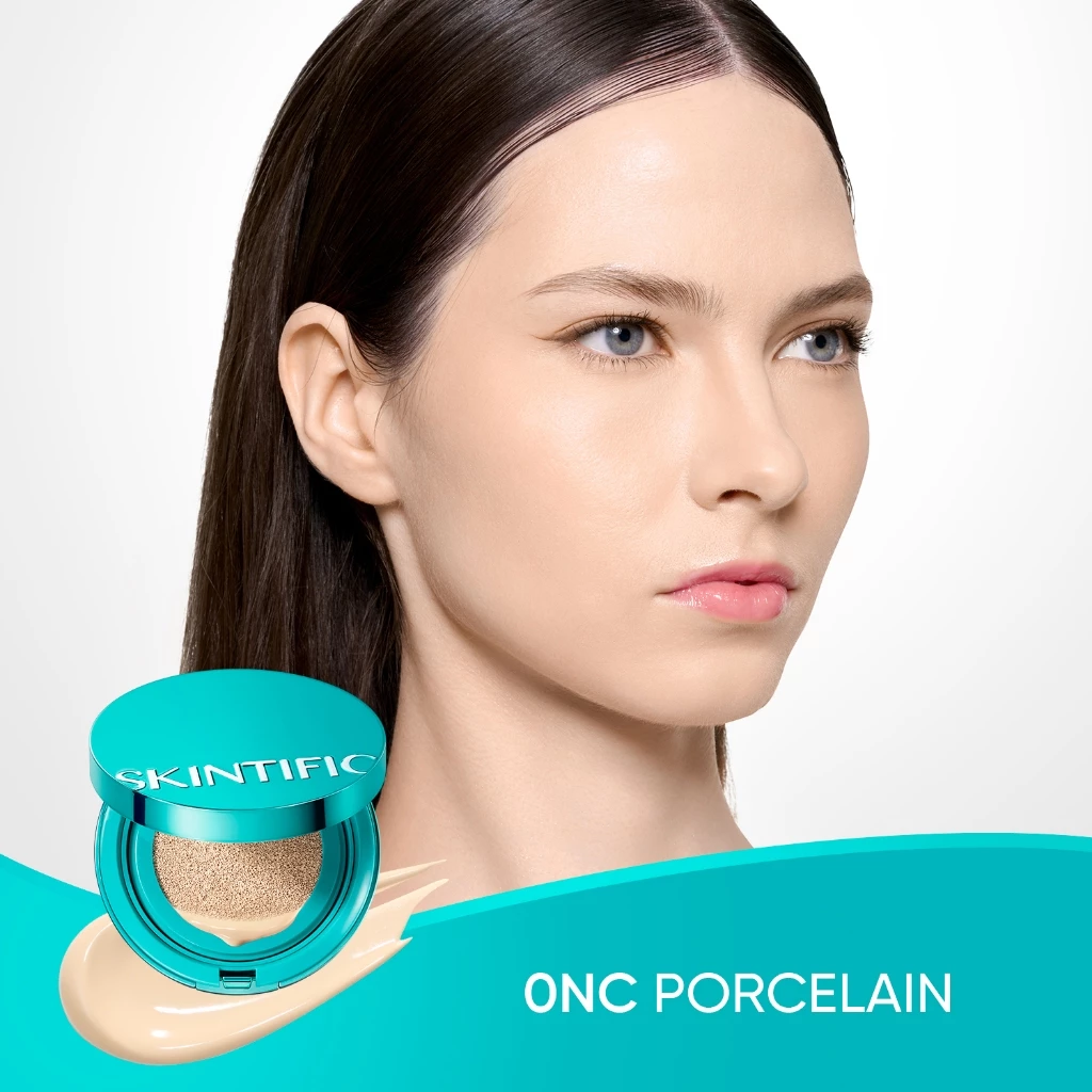 SKINTIFIC - PERFECT STAY SERUM MATTE CUSHION FOUNDATION SPF 50 PA++++ | Soft Matte Finish Menghalusk