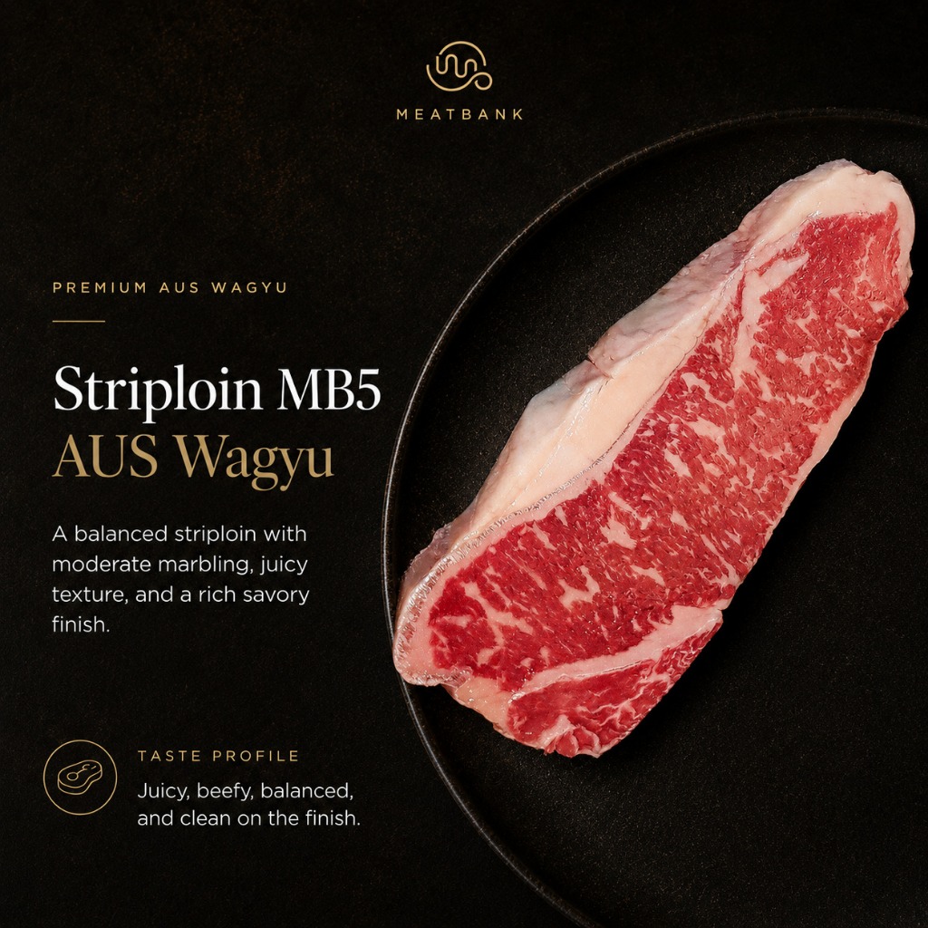 Jual MEATBANK SIRLOIN WAGYU MB 5 - AUS Daging Sapi Beef Striploin Steak ...