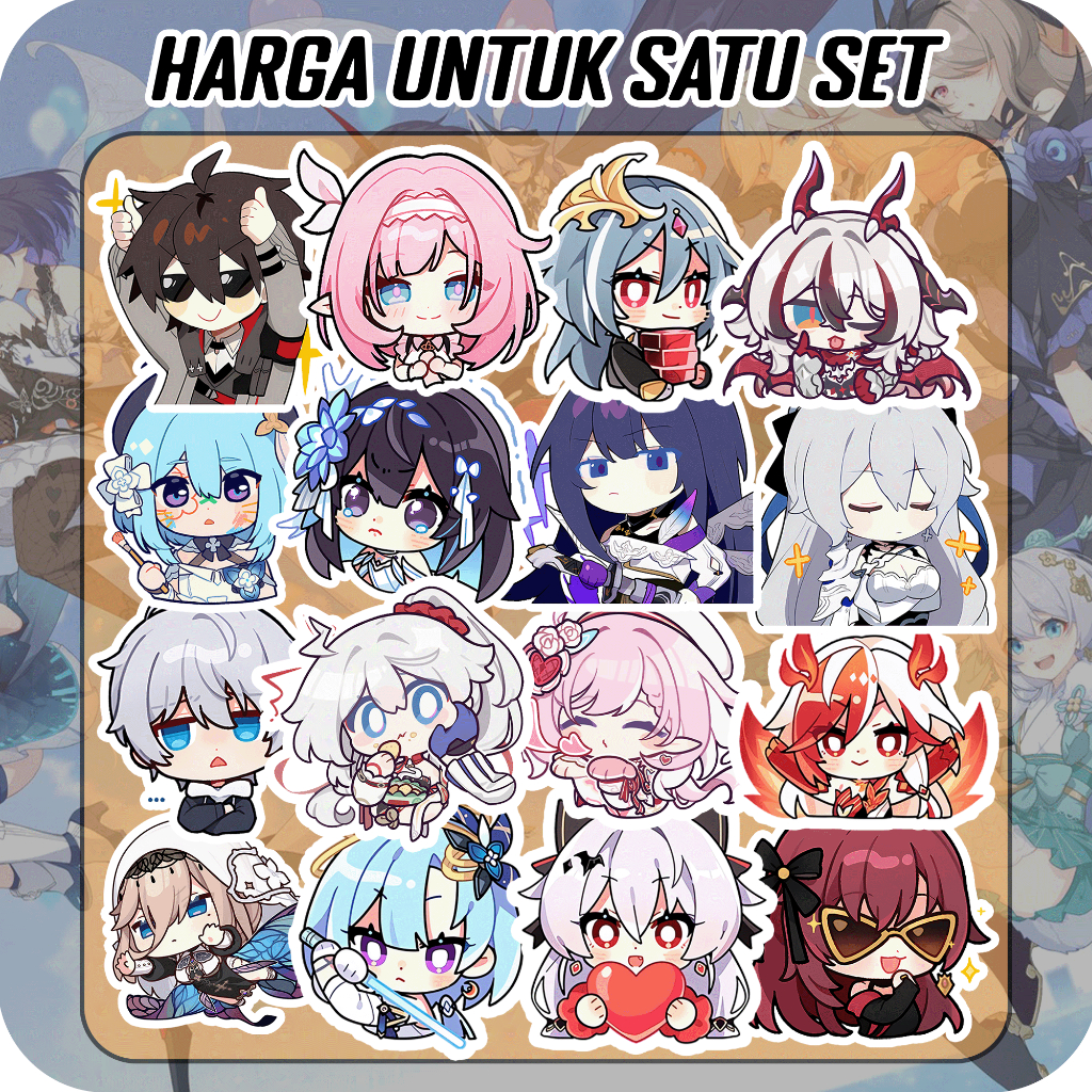 Jual Stiker Honkai Impact 3rd Hi3 SET Elysia Kiana Mei Bronya, Sticker ...