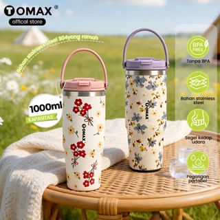 TOMAX Tumbler Stainless Steel 1 Liter Stainless Premium Aesthetic Tumbler Jumbo Jug Tumbler Botol Minum Tumbler Tahan Panas Dingin 24 Jam Tumbler Coffee Tumbler Tahan Dingin Termos Kopi Pilihan Terbaik Hampers Hadiah Harian