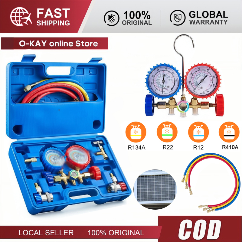 Jual Alat Pengisian Freon Manifold Double SMC Set Multi Selang ...