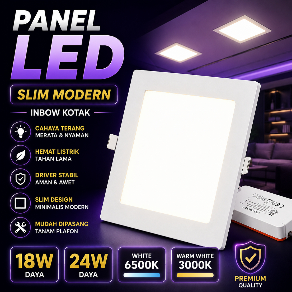 Jual Panel LED Inbow Kotak 18W 24W Slim Downlight Plafon Aluminium ...