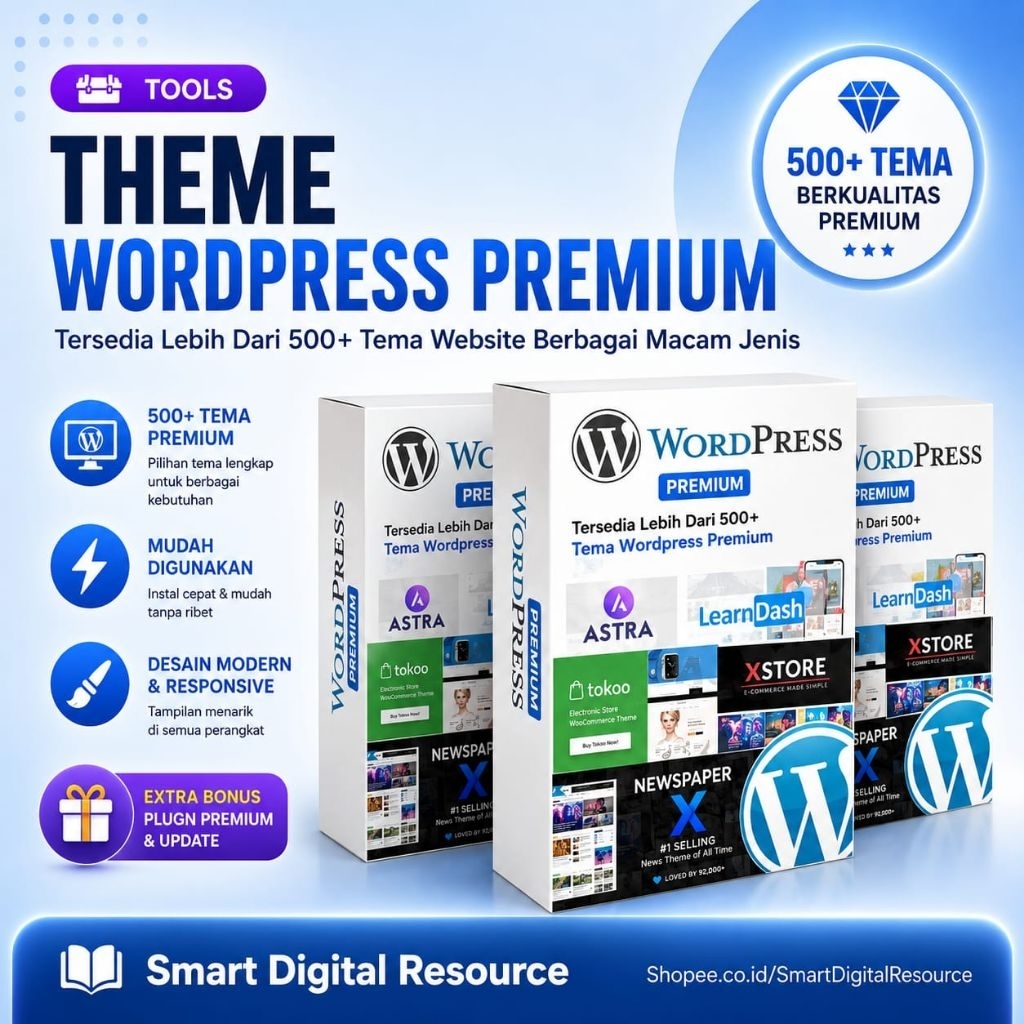 THEME PREMIUM WORDPRESS 500+ TEMA WEBSITE UNTUK MEMBUAT BERBAGAI MACAM JENIS WEBSITE