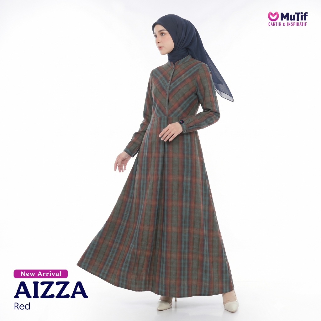 Jual MUTIF Gamis Dewasa Aizza Cotton Yarndyed Motif Kotak Premium ...
