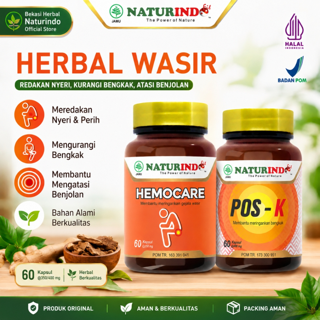 Obat Wasir Naturindo Hemocare Pos K Atasi Wasir Ambeien Redakan Nyeri Kurangi Bengkak Atasi Benjolan