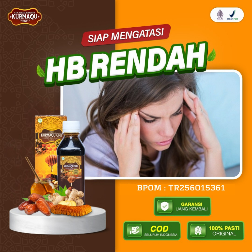 Obat HB Rendah Kurang Darah Peningi HB Rendah Anemia Badan Sering Lemas KurmaQu Sari Kurma dan Madu