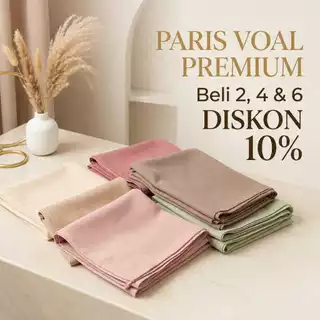 Hijab Segiempat Paris Voal Premium Jahit 4 Sisi 110x110 cm