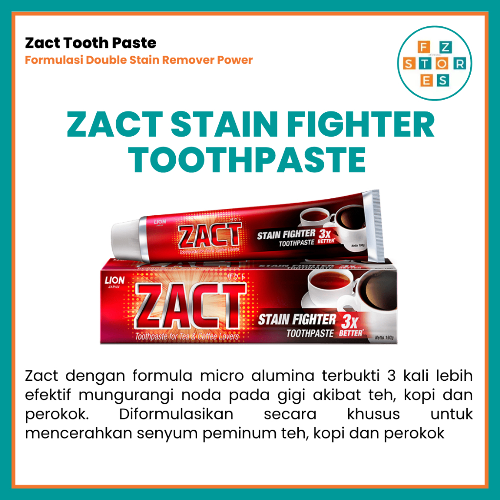 Jual ZACT stain fighter toothpaste 190 gr | Shopee Indonesia
