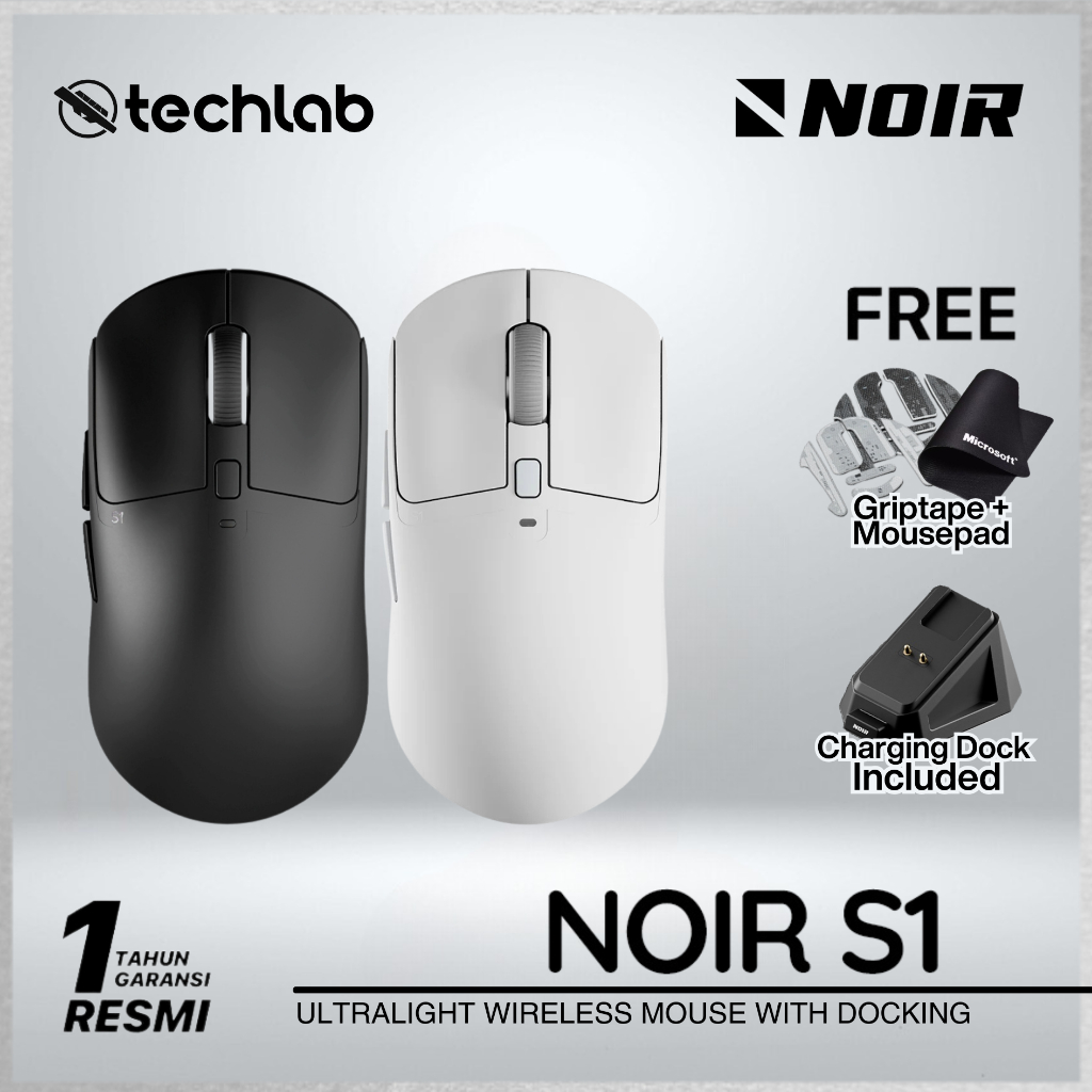 Jual Noir S1 Mouse Symmetric Ambidextrous Wireless Lightweight Gaming ...