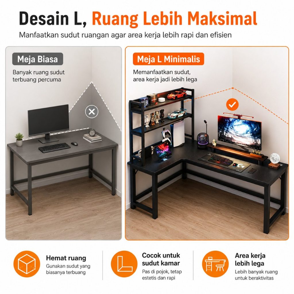 Jual Meja Gaming Meja L Meja Komputer Minimalis Modern Meja Belajar ...
