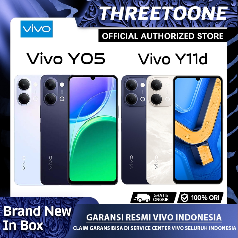 Vivo Y05/Y11d 4/64GB 4/128GB 6/128GB RAM 6GB+6GB ROM 128GB Garansi Resmi Bisa COD