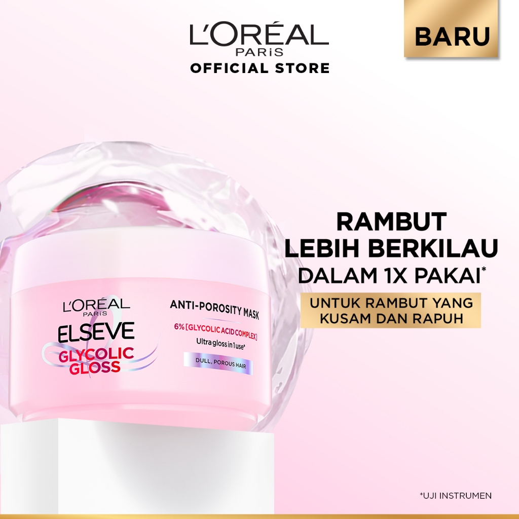 Jual [BARU] L'Oreal Paris Elseve Glycolic Gloss Mask 200ml - Perawatan ...