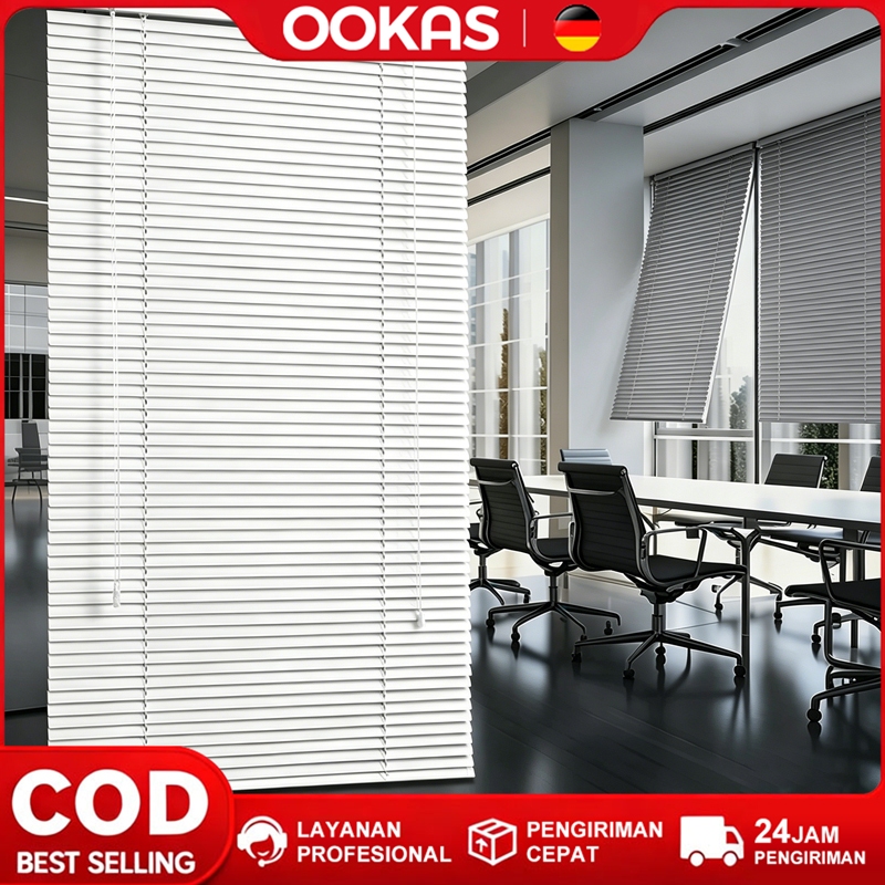 OOKAS Garansi 10 tahun Venetian Blind Gorden PVCTirai Penutup Kerai Hordeng Gulung Penghalau Cahaya Aksesoris Jendela