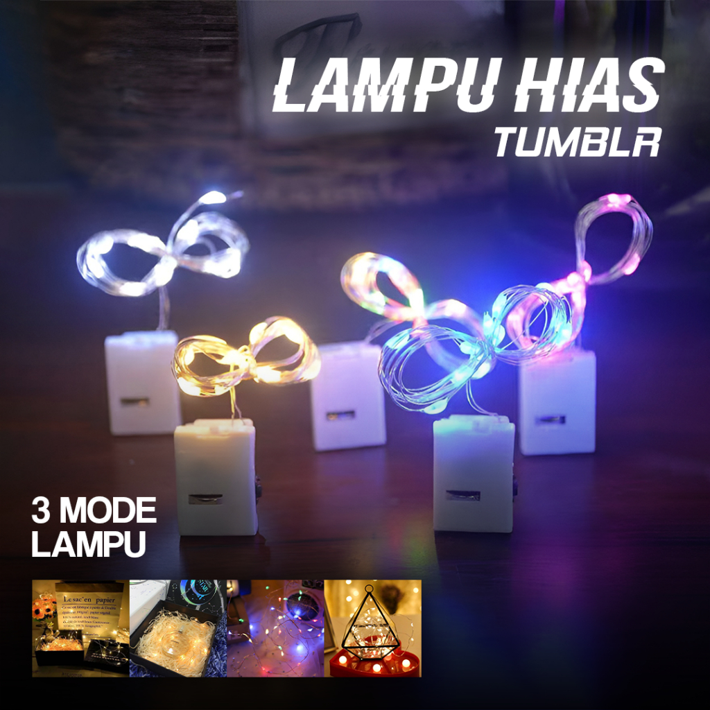 Lampu Hias Tumblr / Lampu Kawat Tumbler LED Tirai Dekorasi Hias Natal Twinkle Light  Dekorasi Kamar Murah