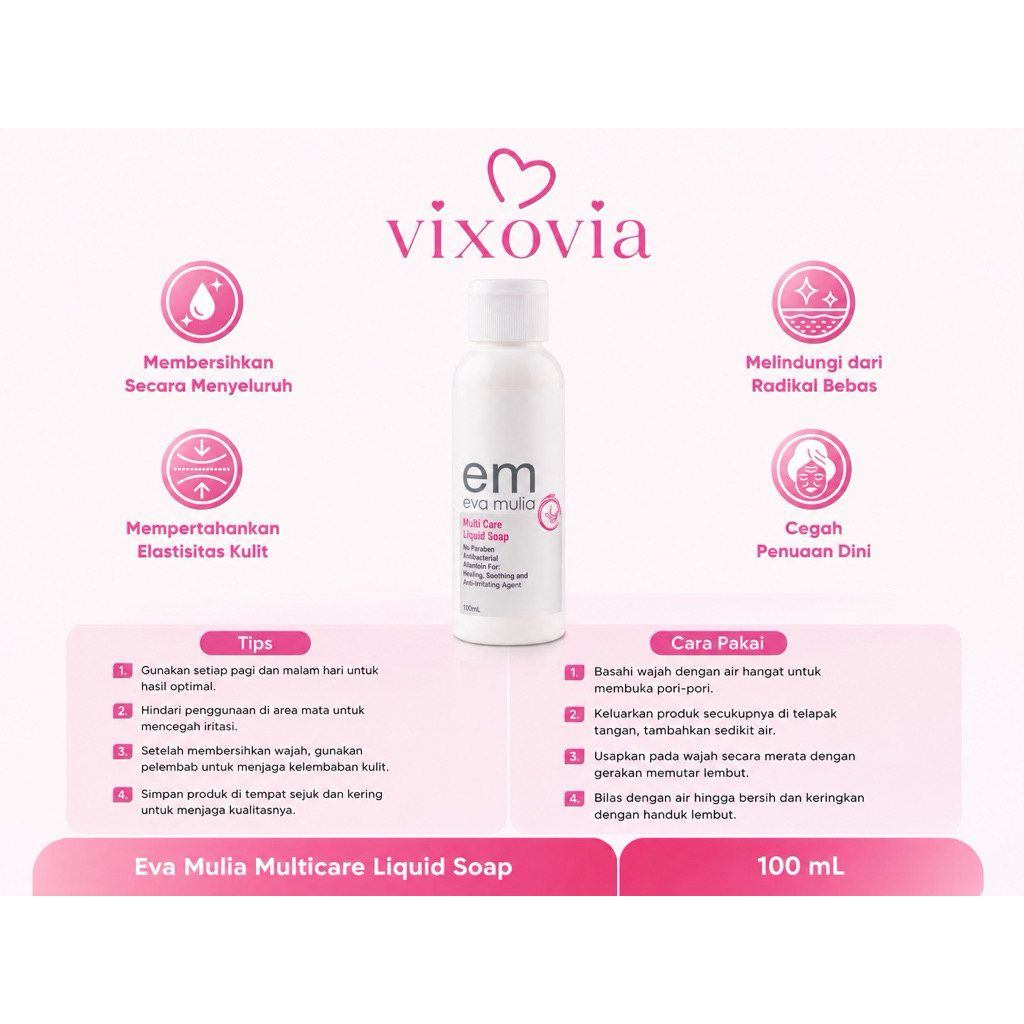 Sabun / Beauty Bar Cleanser Eva Mulia dan sabun muka Cair Eva mulia