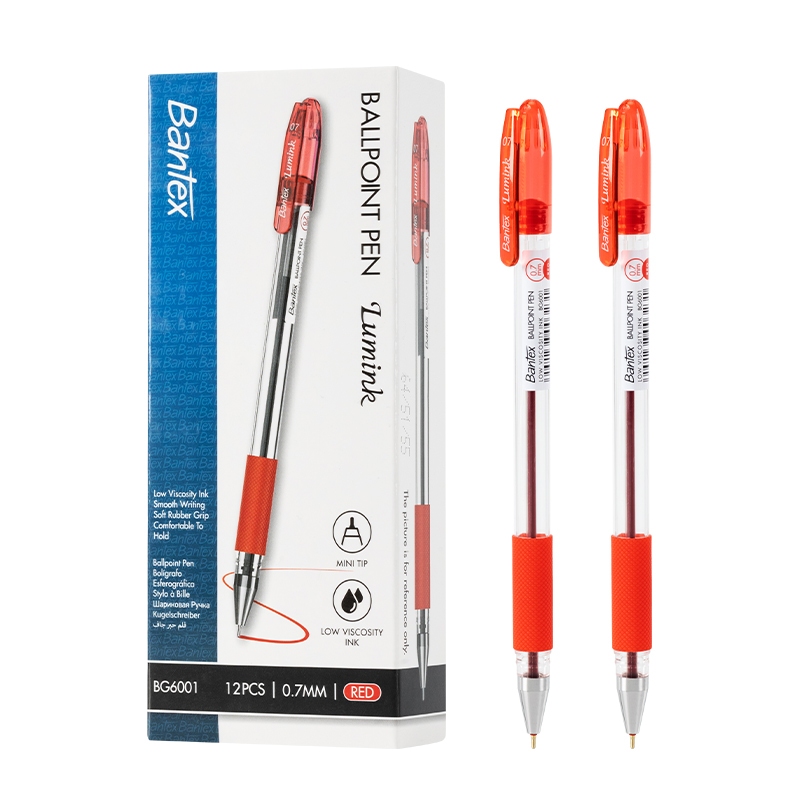 Bantex Pulpen 0.7 mm Ballpoint Ball Pen Tinta Hitam Viskositas Rendah Pegangan Karet Lembut BG6001 (9)