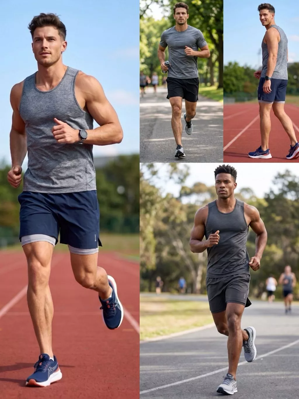 Celana Pendek Olahraga Pria SKR Mens Shorts Running Athletic Gym Lined Shorts (9-inch Inseams) - 2446