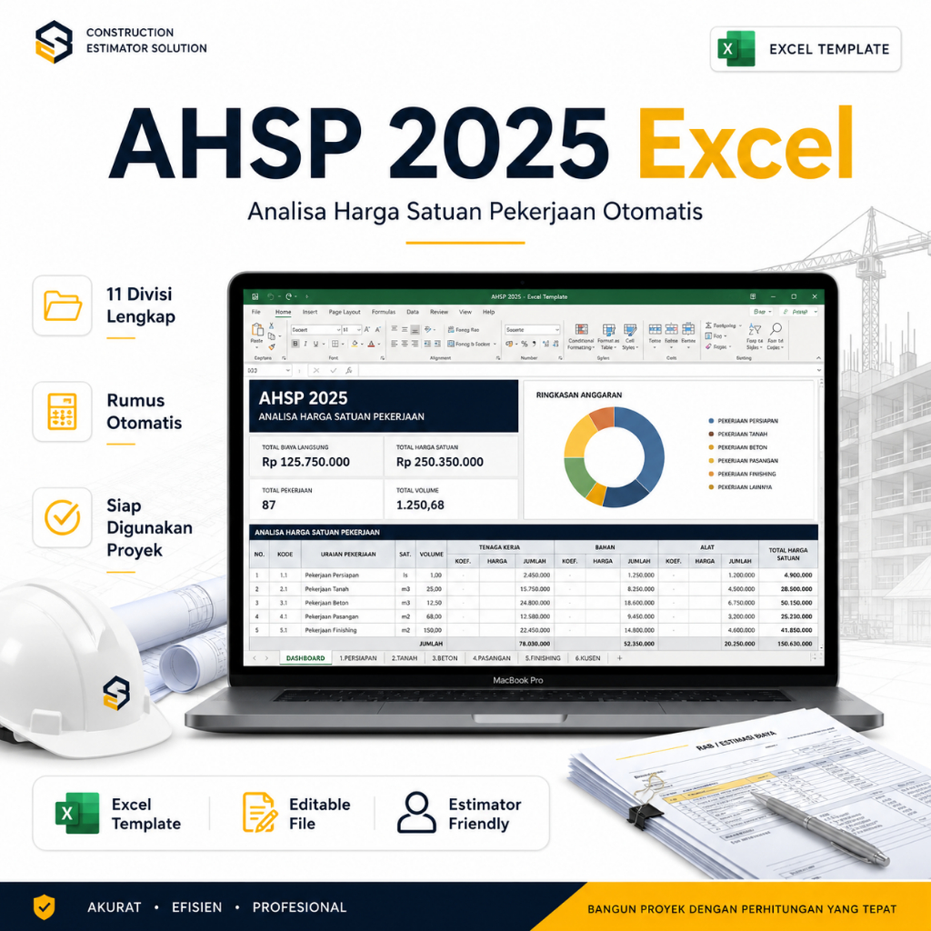 Jual Template Excel AHSP 2025 & RAB Konstruksi Otomatis - Analisa Harga ...