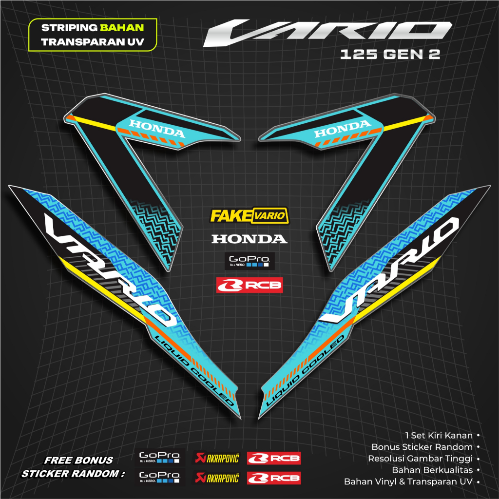 Jual AXEDECAL - STRIPING TRANSPARAN UV VARIO 125 GEN 2 GRAFIS ORI LIST ...