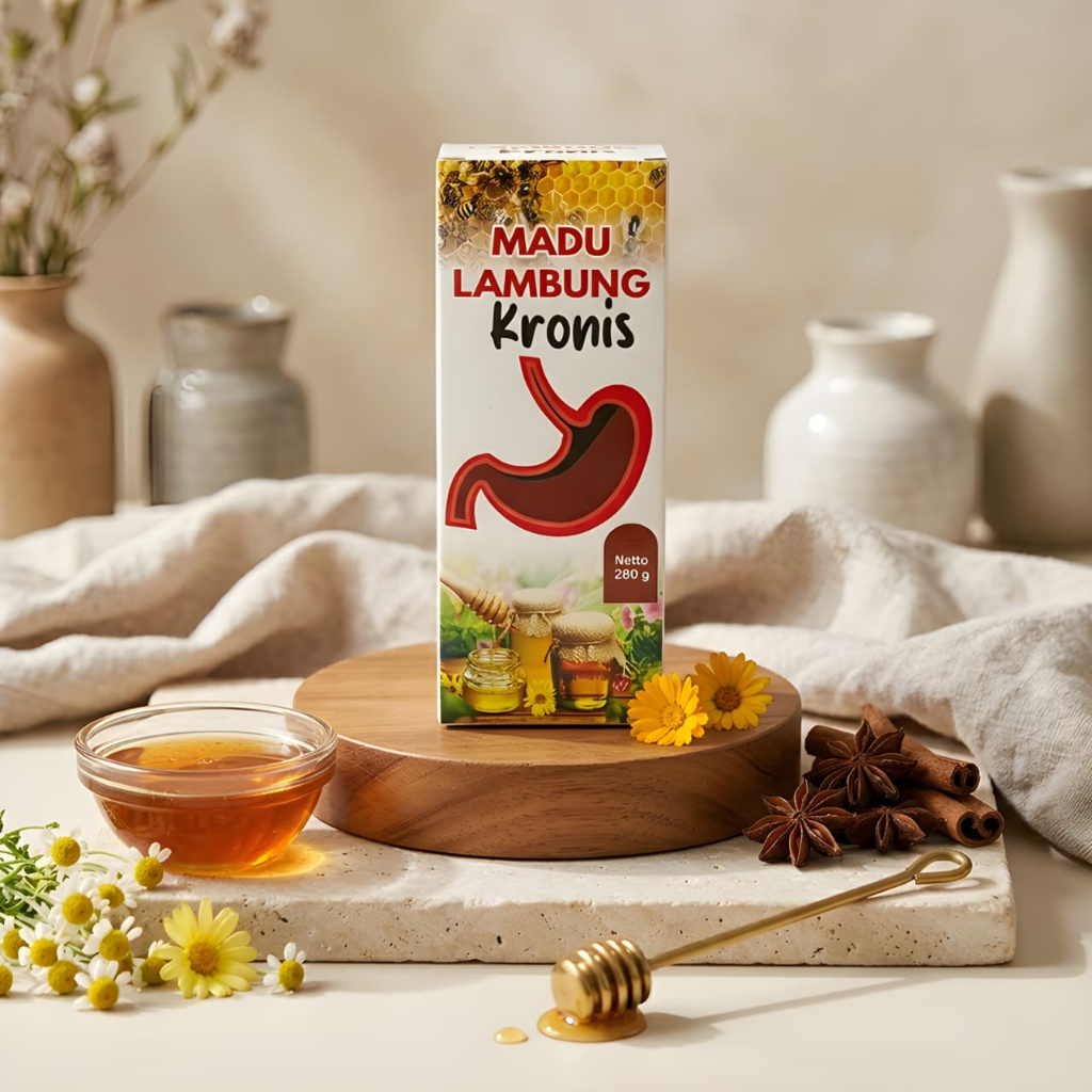 BakulHerbal Madu Lambung Kronis dengan Extra Gamat Emas Obat Asam Lambung Gerd Maag 280gr