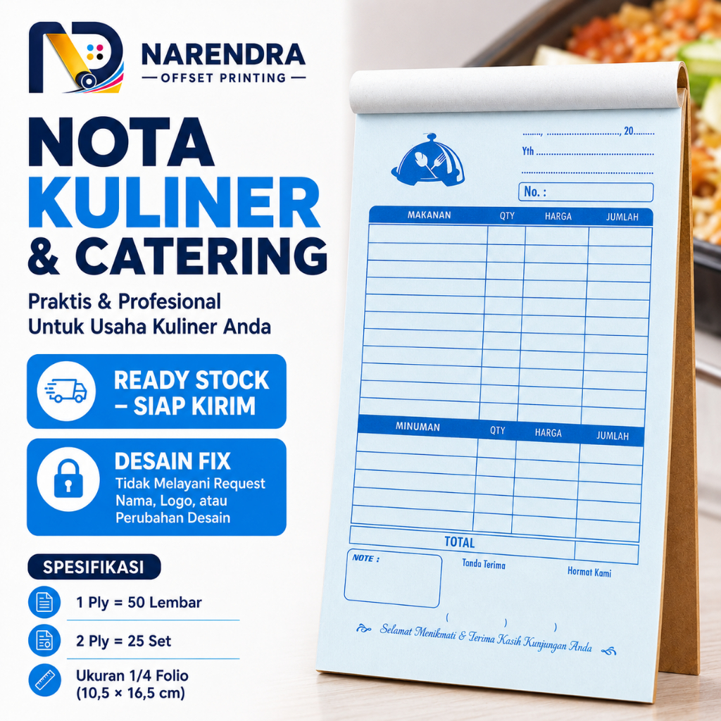 Jual Nota Makanan & Catering | Nota Restoran | Nota Cafe | Siap Pakai ...