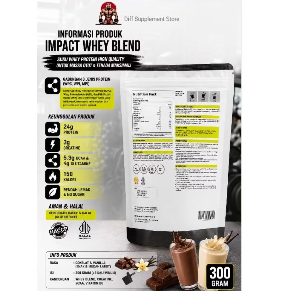 Jual UP NUTRITION IMPACT WHEY BLEND 300 GR 8 SERVING (WPC, WPI, MPI ...