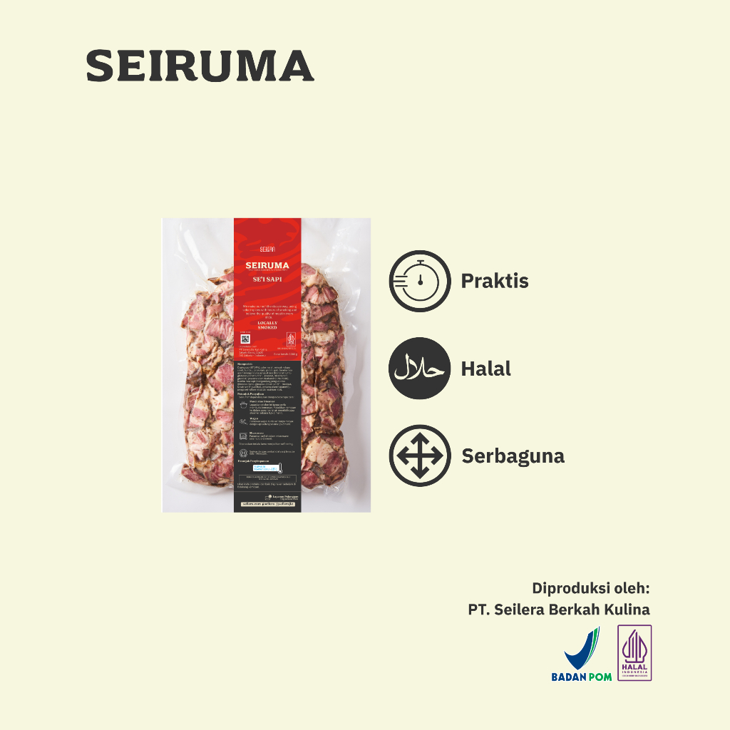 Jual SEIRUMA 1 kg - Sei Sapi / Daging Asap + Sambal Luat by Seilera ...