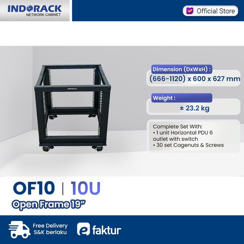 Jual OF10 Open Frame INDORACK Open Frame Rak Audio / Rak Server 10U ...