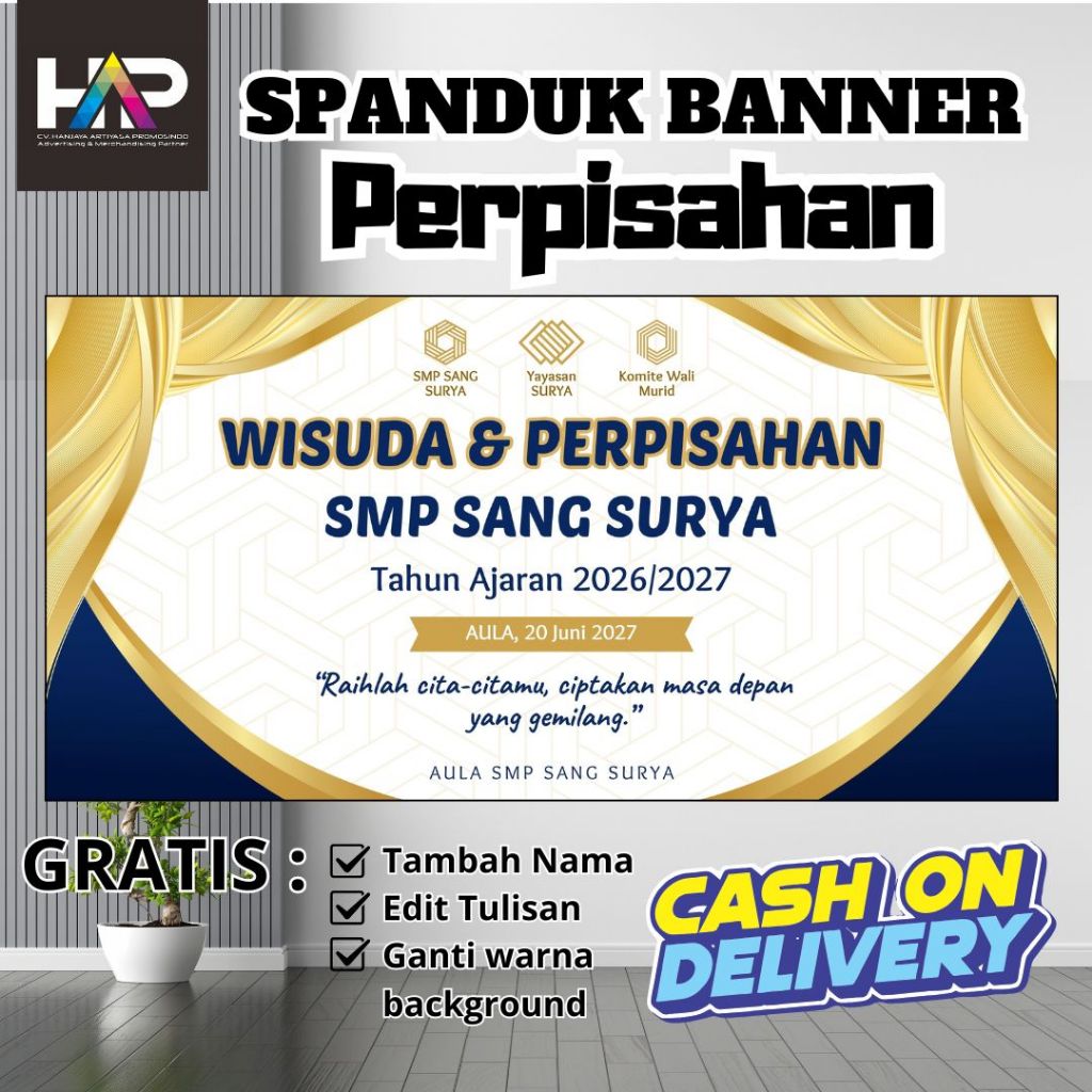 Jual Backdrop Graduation Banner Wisuda Custom Logo Nama Sekolah ...
