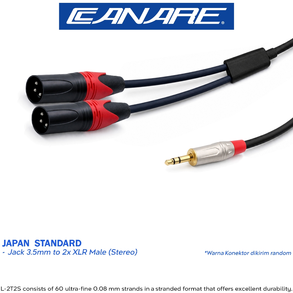 Jual Japan Standard | Kabel Jack 3.5 ke Dual XLR Gold Plate -C1242, (JS ...