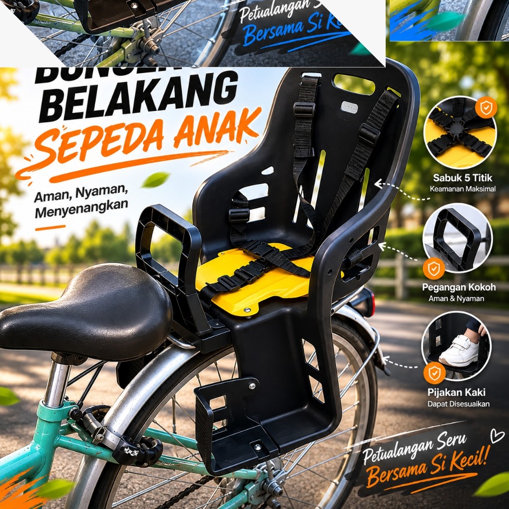 Jual BIKE Boncengan Belakang Sepeda Anak Child Safety Back Seat - Kursi ...