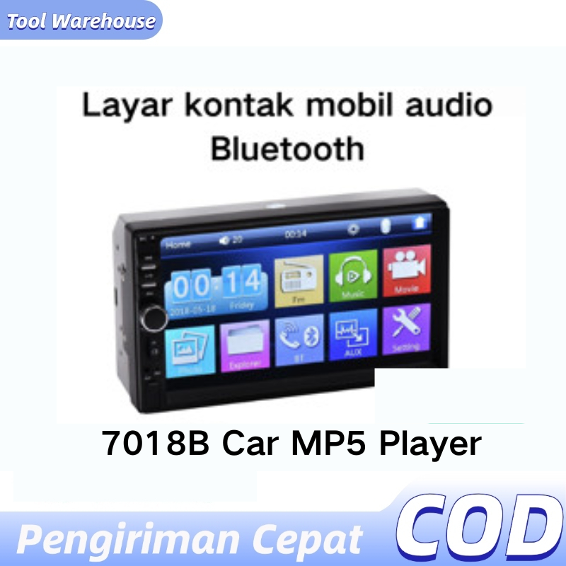 7020/7018B/7010B Head Unit Double Din 7 Inch Bluetooth Audio Car MP3 MP5 Player in Touch Screen Radio Dan Kamera Mundur Mobil