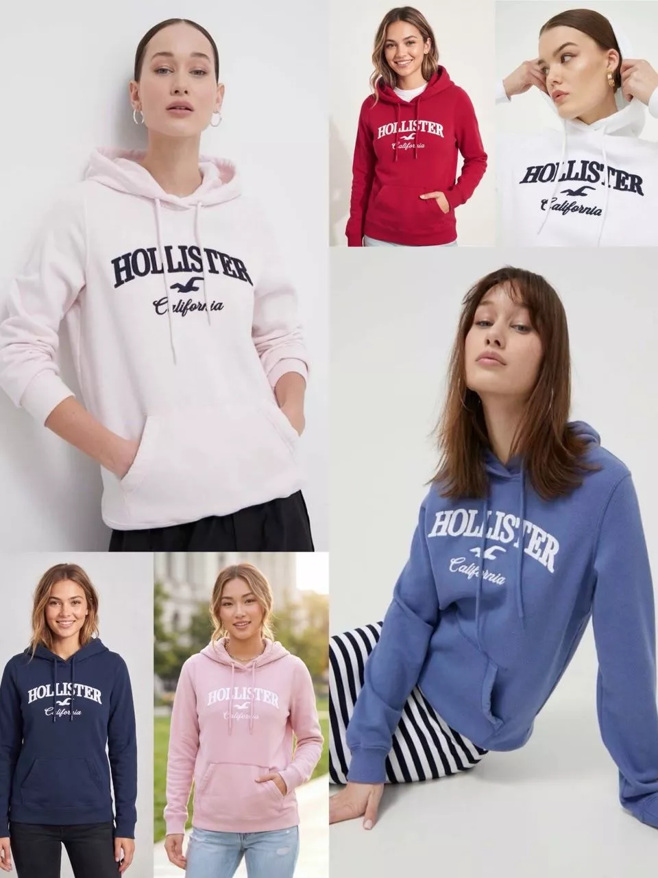 Sweater Hoodie Wanita Bahan Fleece HLS Women’s Applique Logo Hoodie Sweatshirt - 2572