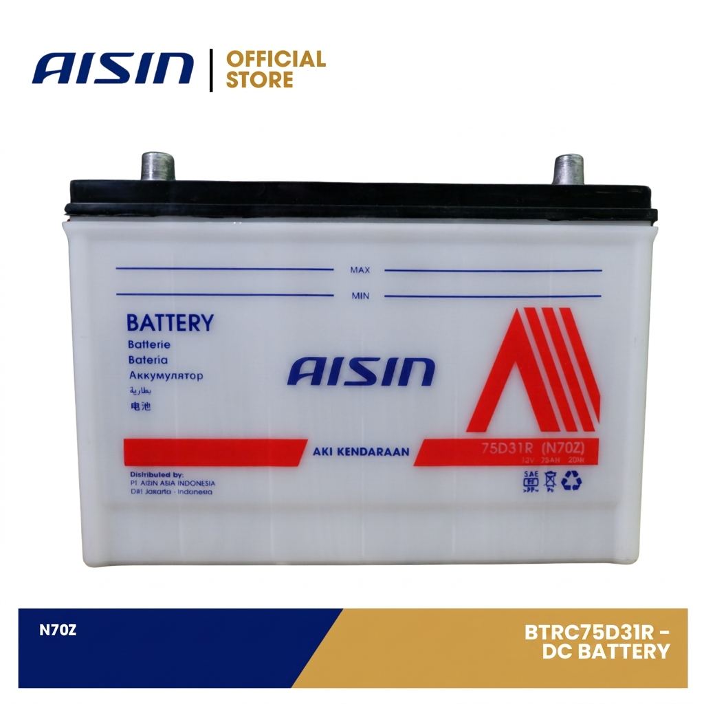 AISIN Aki Basah Mobil N70Z DC Battery [BTRC75D31R]